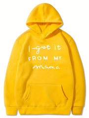 Girls' Mama Print Hooded Sweatshirt Top Youth Long Sleeve Hoodie