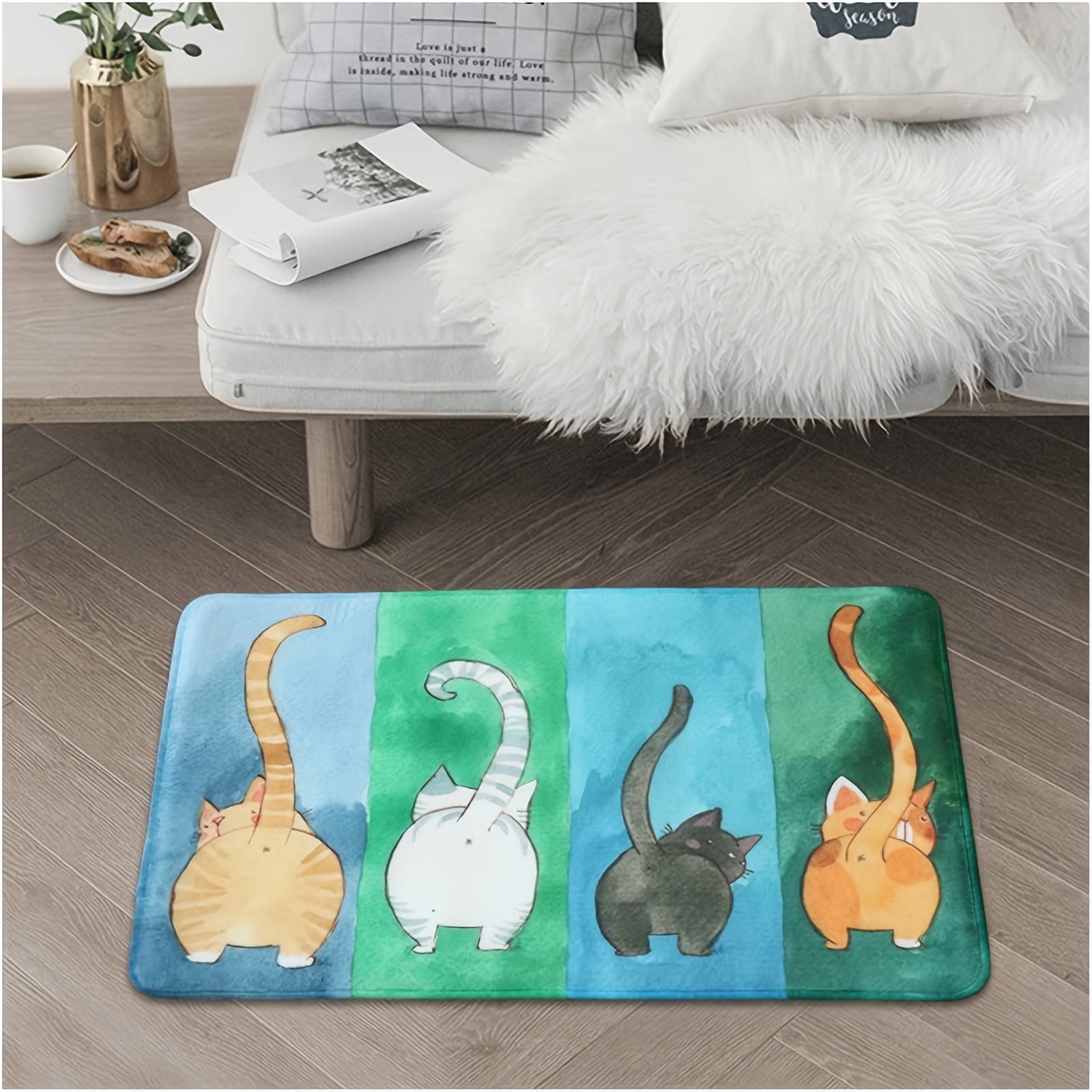 Soft Four Kitten Doormat 15 75x23 62in Welcome Guests with Style and Comfort