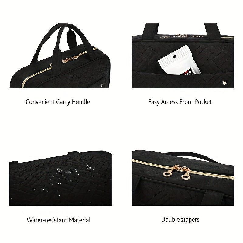 Minimalist Argyle Pattern Cosmetic Handbag Travel Storage Bag