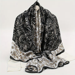 Paisley Print Satin Scarf Large Shawl Bandana Head Wrap
