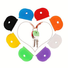 8pcs Silicone Keycap Label Plastic Keyring in 8 Colors