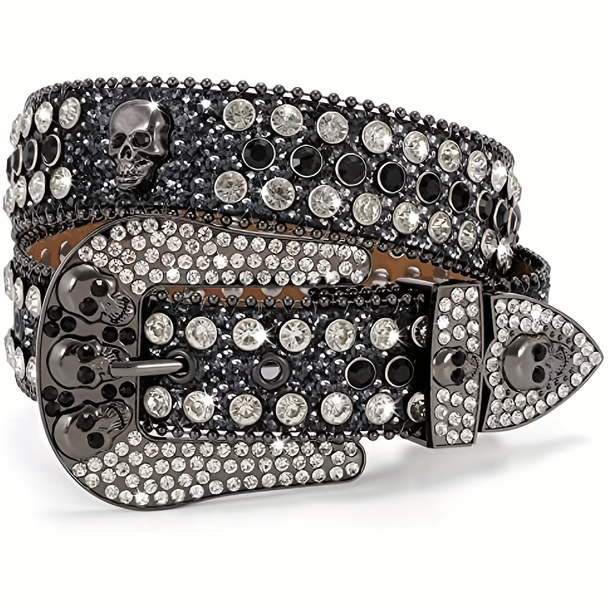 Western Rhinestone Belt Cowgirl Bling Studded Leather Men Women