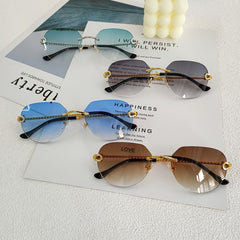 Retro Sunglasses Pilot Round Alloy Eyewear Men Women Gradient Sunshades UV 400