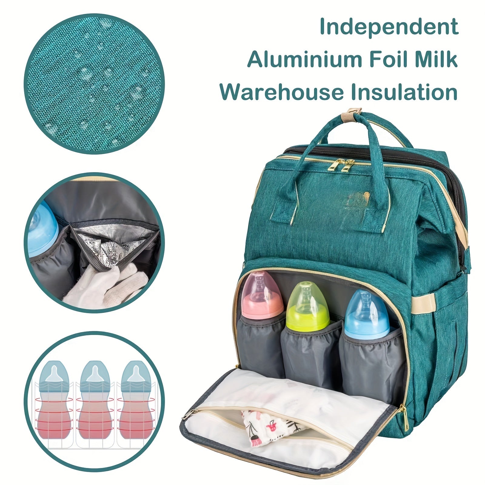 Functional Diaper Bag with Changing Pad Backpack Tote