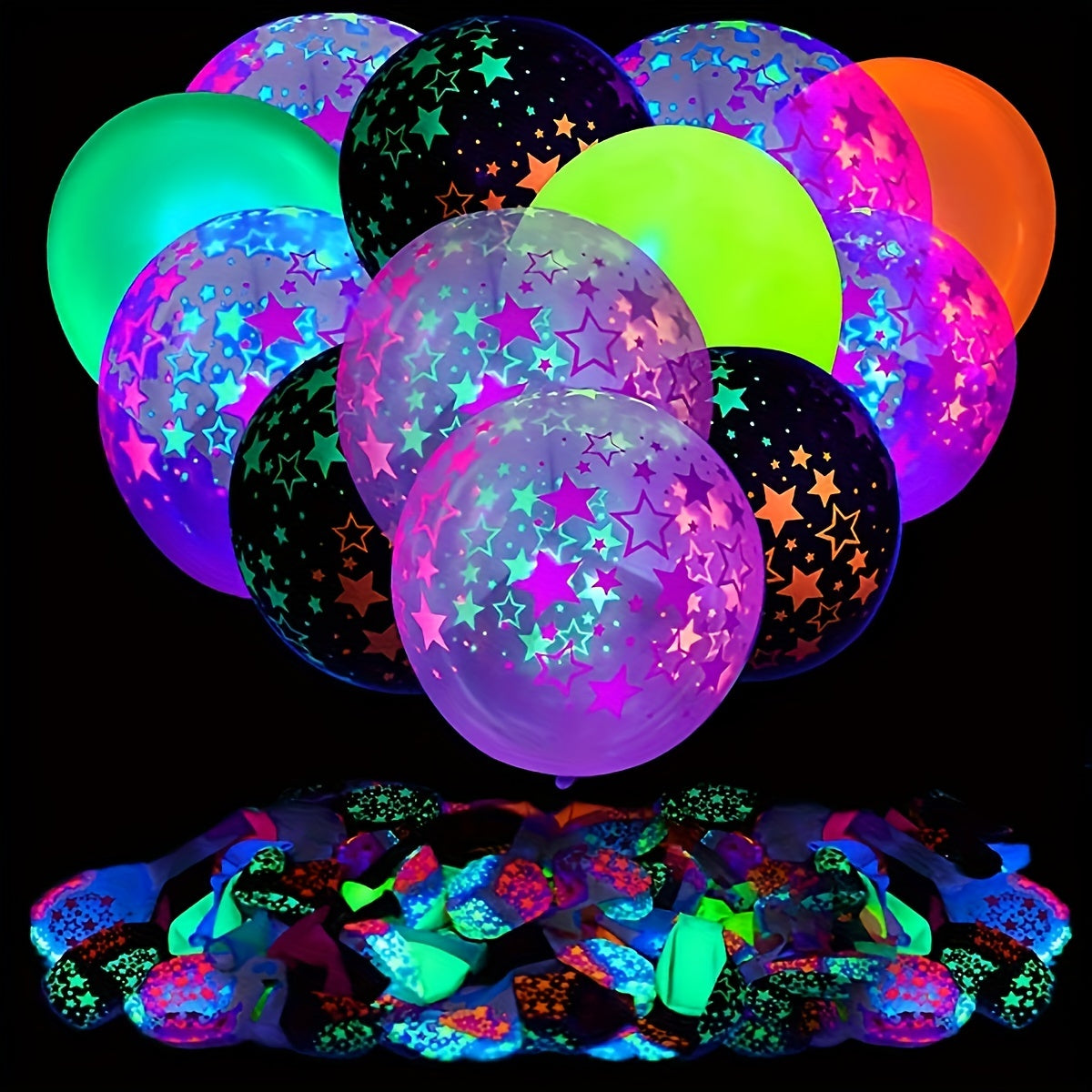 10pcs Bright Fluorescent Birthday Balloons for Party Decorations