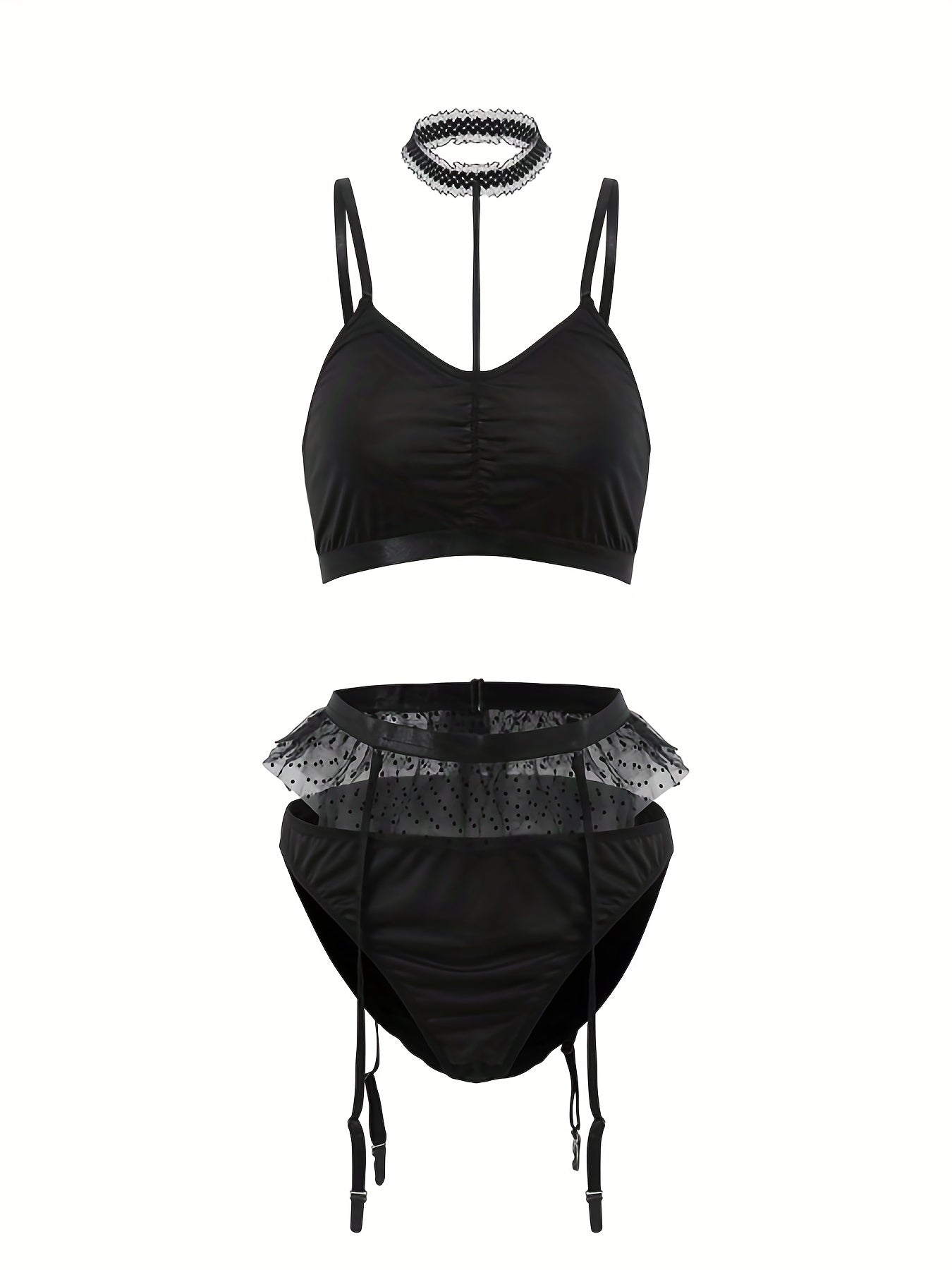  Sexy Bra & Panty Garter Lingerie Set