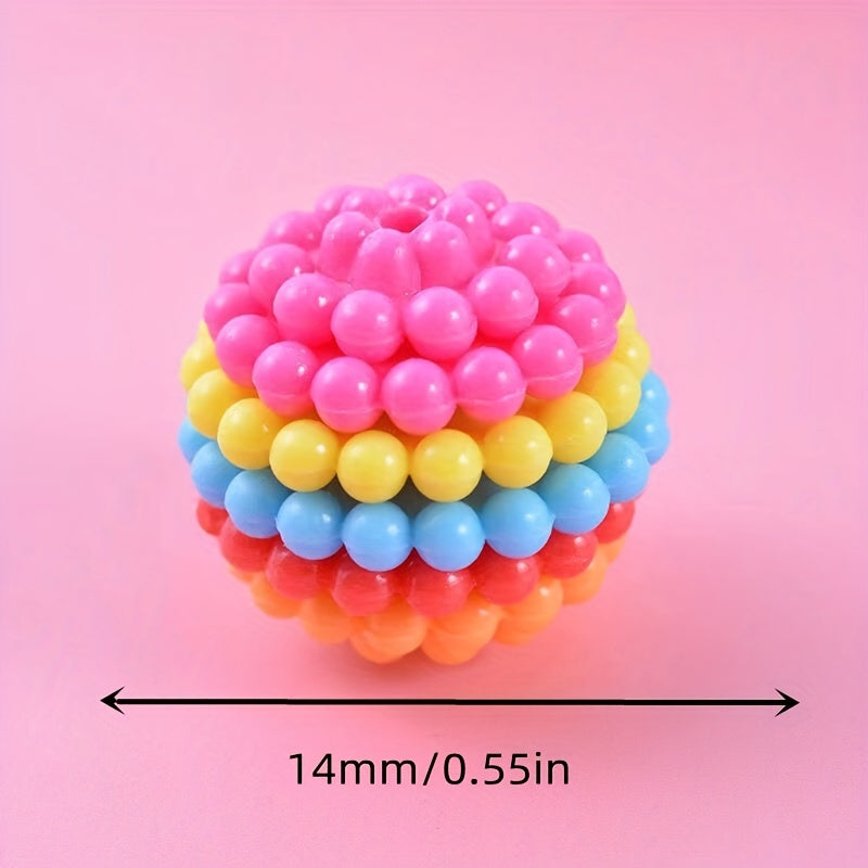 20pcs 30pcs 14mm Straight Hole Block Plum Ball Beads Rainbow DIY Bracelet