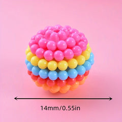 20pcs 30pcs 14mm Straight Hole Block Plum Ball Beads Rainbow DIY Bracelet