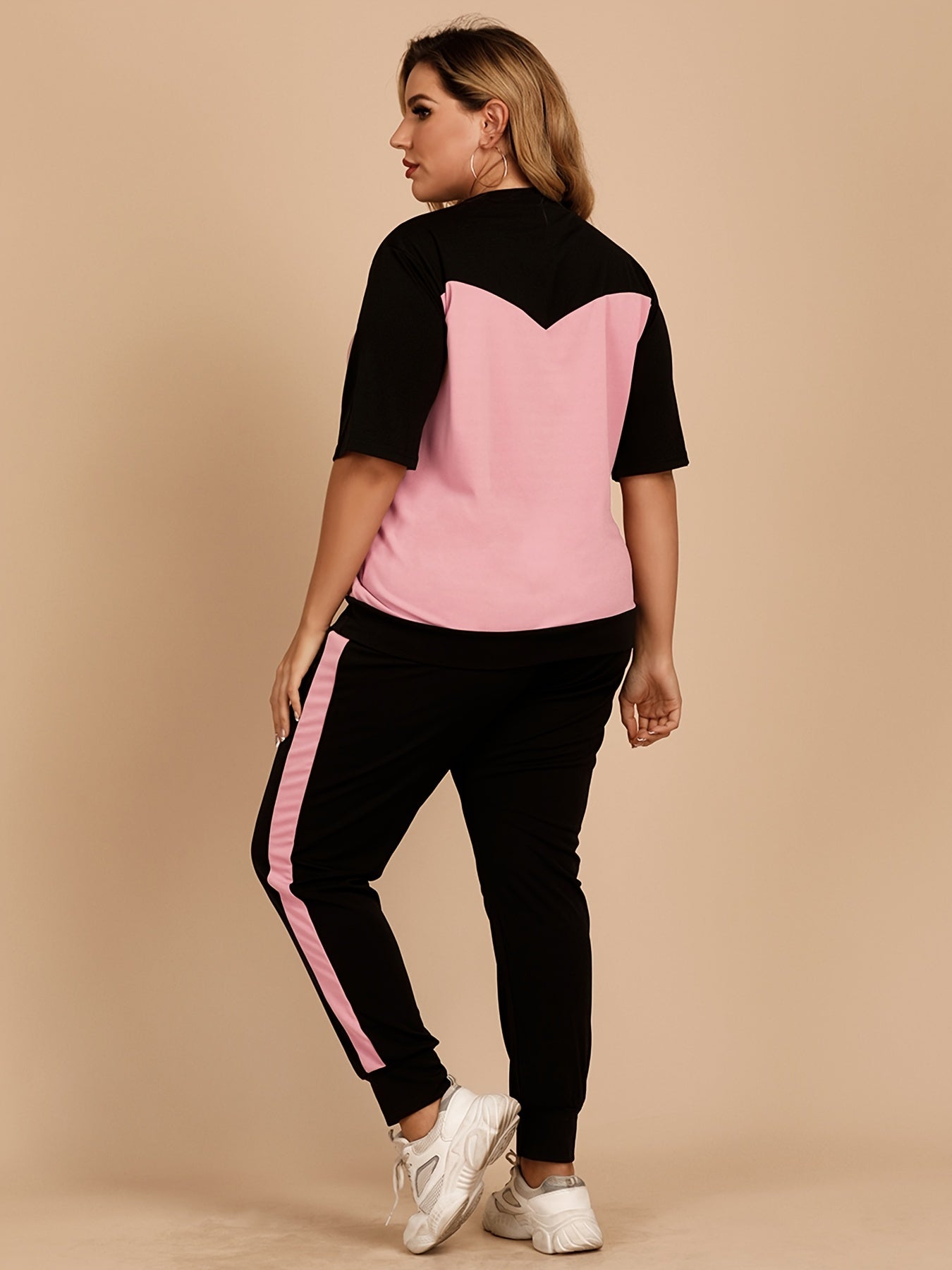  Colorblock Tee & Pants Set Women's  Medium Stretch