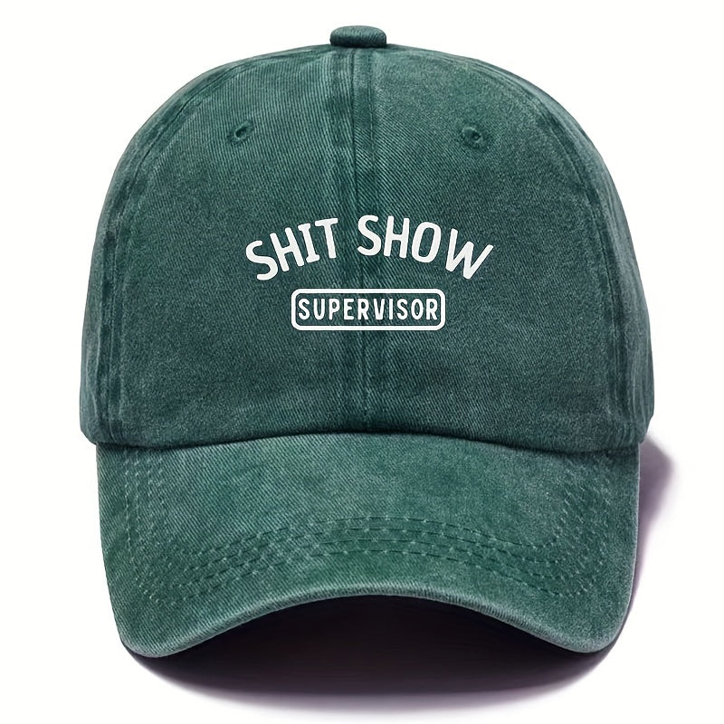Vintage Funny Words Print Baseball Cap Adjustable Trucker Hat