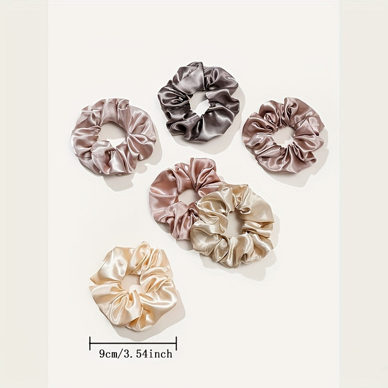 12pcs Large Satin Scrunchie Hair Tie Silk Hair Rope Hair Accessories
