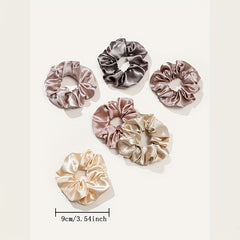 12pcs Large Satin Scrunchie Hair Tie Silk Hair Rope Hair Accessories