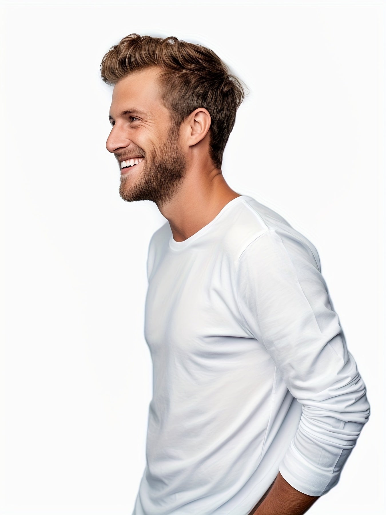 Men's Solid Cotton Long Sleeve Tee for Outdoor
