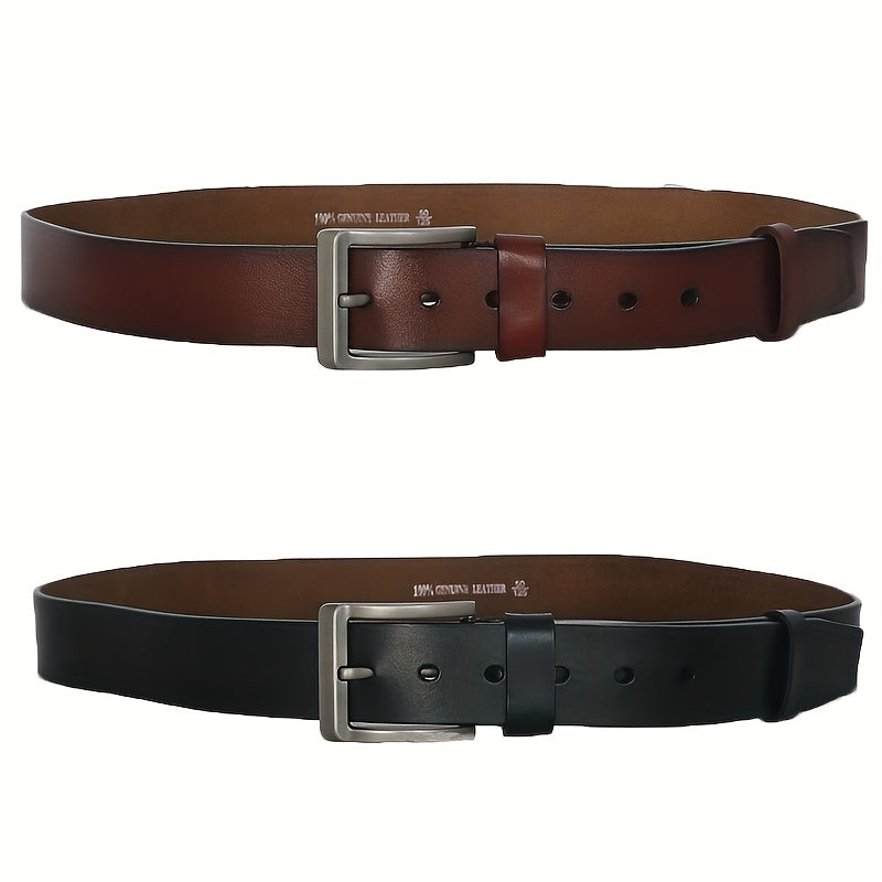 Men's Leather Belt Pin Buckle Casual Jeans Pants Waist Strap High Belt