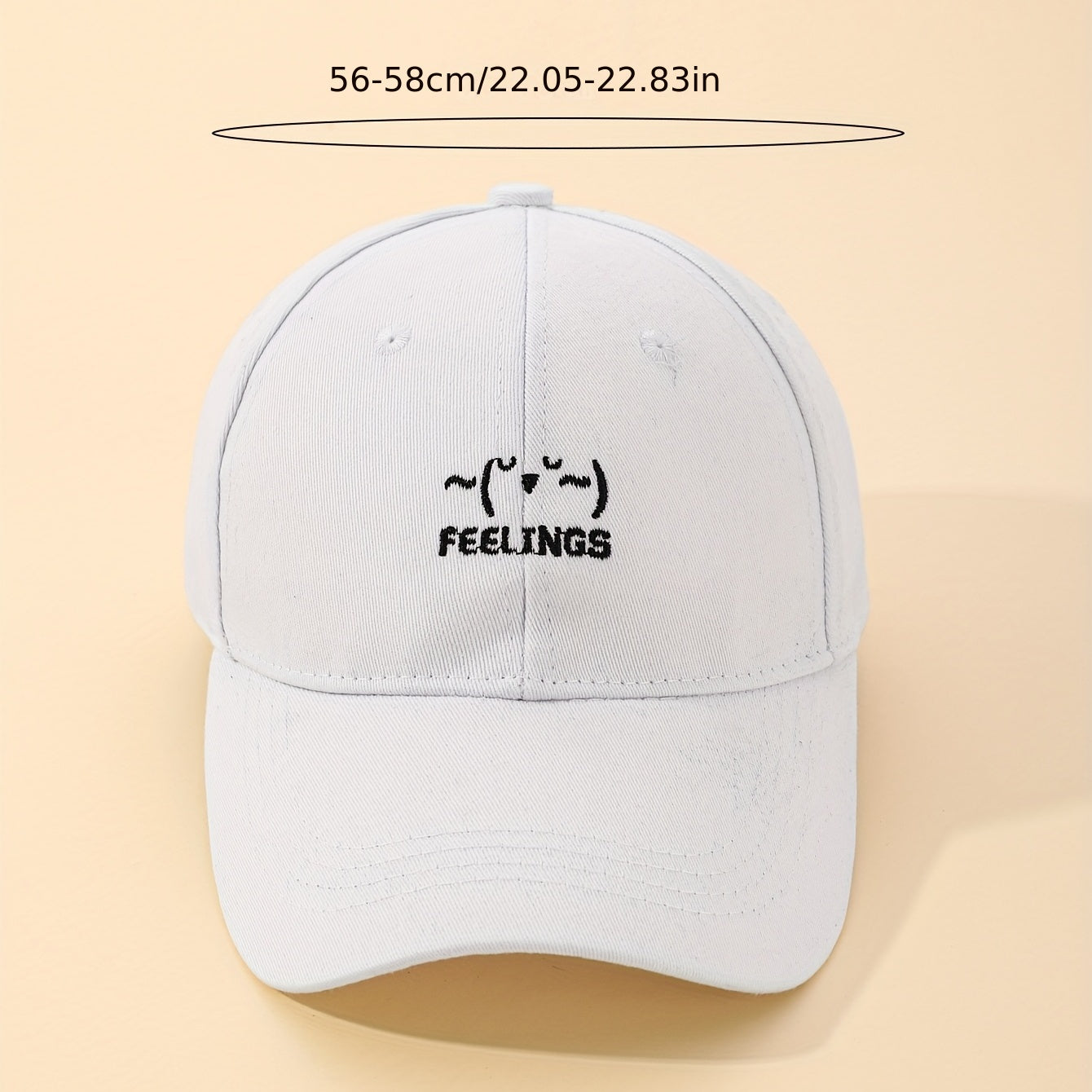 FEELINGS Embroidery Baseball Cap Sun Hat Adjustable Casual Couple Dad Hats