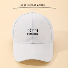 FEELINGS Embroidery Baseball Cap Sun Hat Adjustable Casual Couple Dad Hats