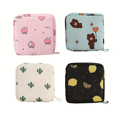 Cactus Print Sanitary Napkin Storage Bag Organizer