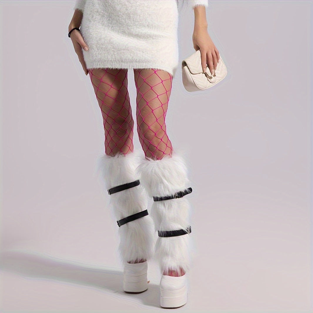 Women's Fuzzy Leg Warmers Knee High Socks