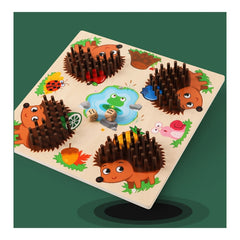 Wooden Hedgehog Game Sensory Sticks Sorting Stacking Motor Skills Toy