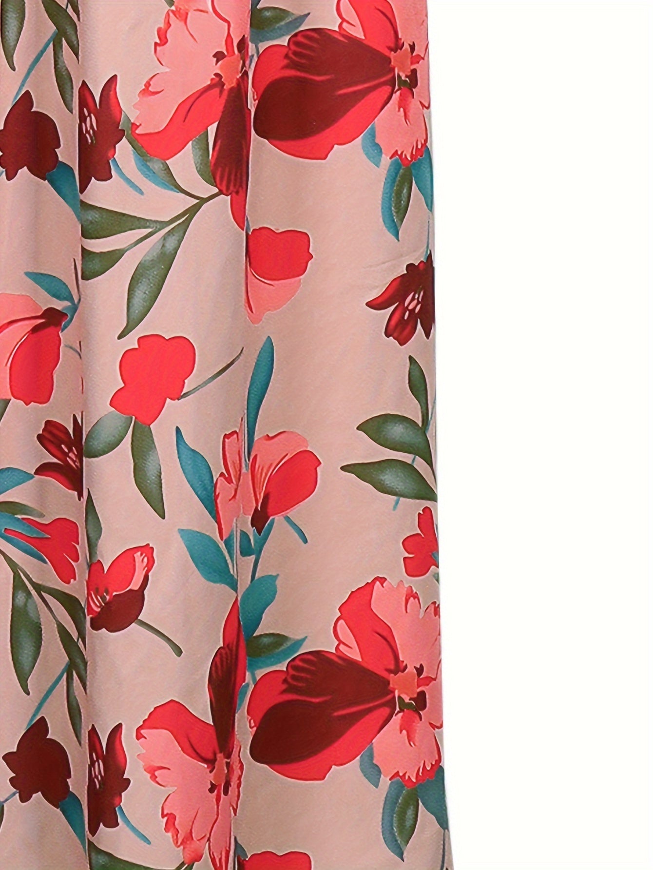  Boho Maxi Skirt Women's Floral Print Elastic Waist High Rise