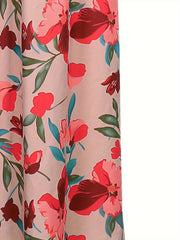  Boho Maxi Skirt Women's Floral Print Elastic Waist High Rise