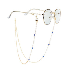 Pearl Rose Flower Mask Chain Glasses Holder
