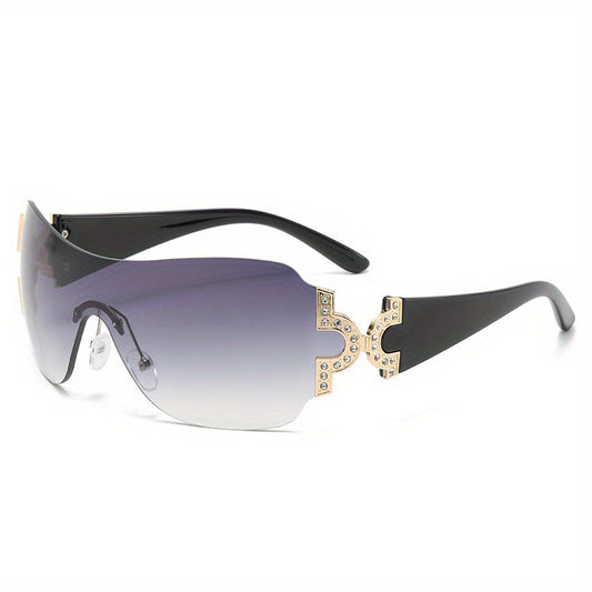 Y2K Wrap Around Sunglasses Mirrored UV400 Sun Shades