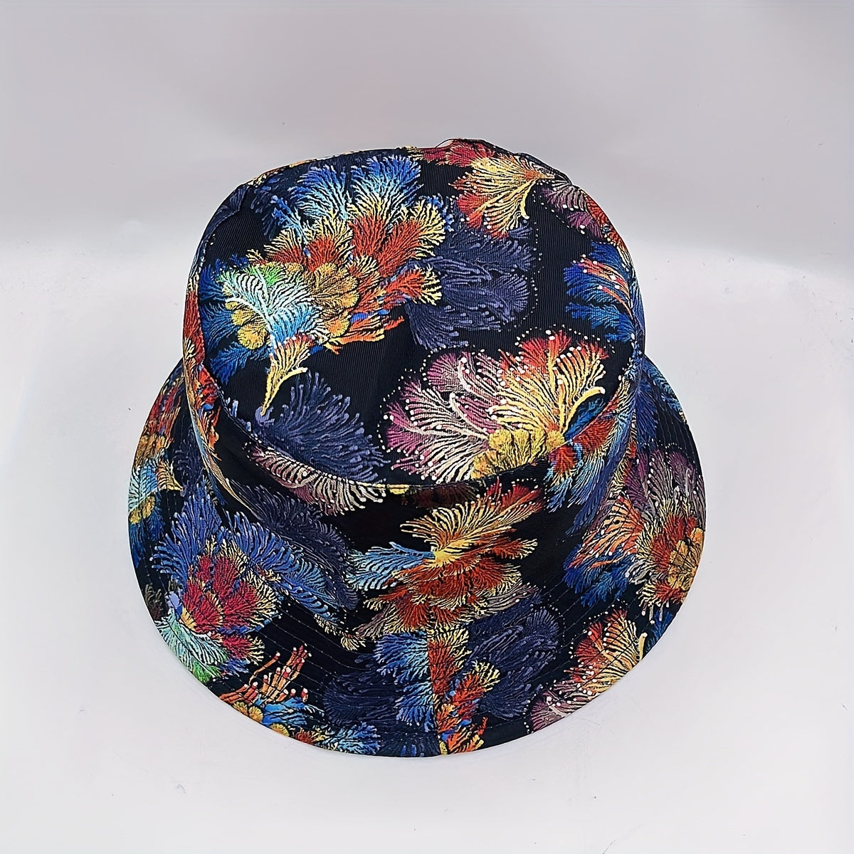Coral Print Reversible Bucket Hat Cotton Basin Hat for Men Women