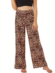 Casual Pants Women's Plus Graphic Print Yoga Wide Leg Loose Pants