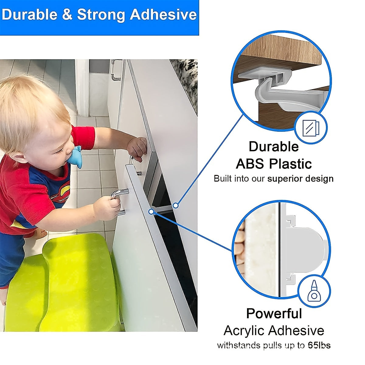 Hidden Child Safety Spring Lock Full Latch Cabinet Lock