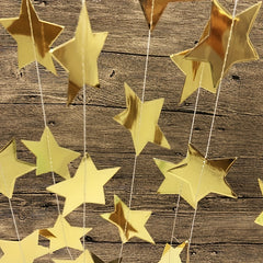 4M Rose & Silvery Golden Star Pull Flag Streamer, Bright Face Pull F
