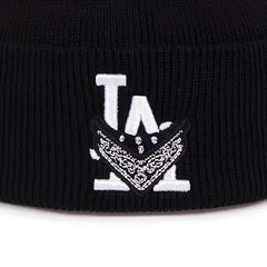 Fashionable Sport Windproof Knit Beanie Hat With 3D Embroidery