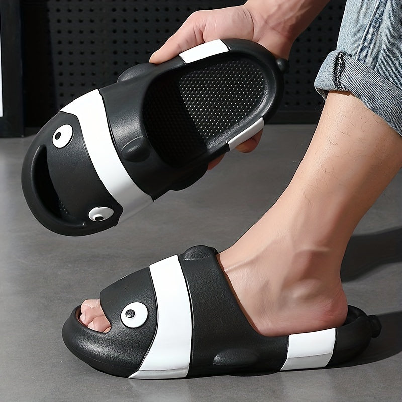 Summer Thick Sole 3D Cartoon Fish Men Slippers Home Indoor Beach Slides