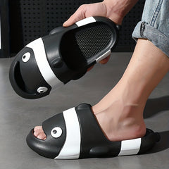 Summer Thick Sole 3D Cartoon Fish Men Slippers Home Indoor Beach Slides