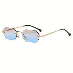 Geometric Gradient Rimless Sunglasses UV400