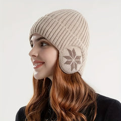 Windproof Knit Beanie Hat With Plus Velvet Thickened Style