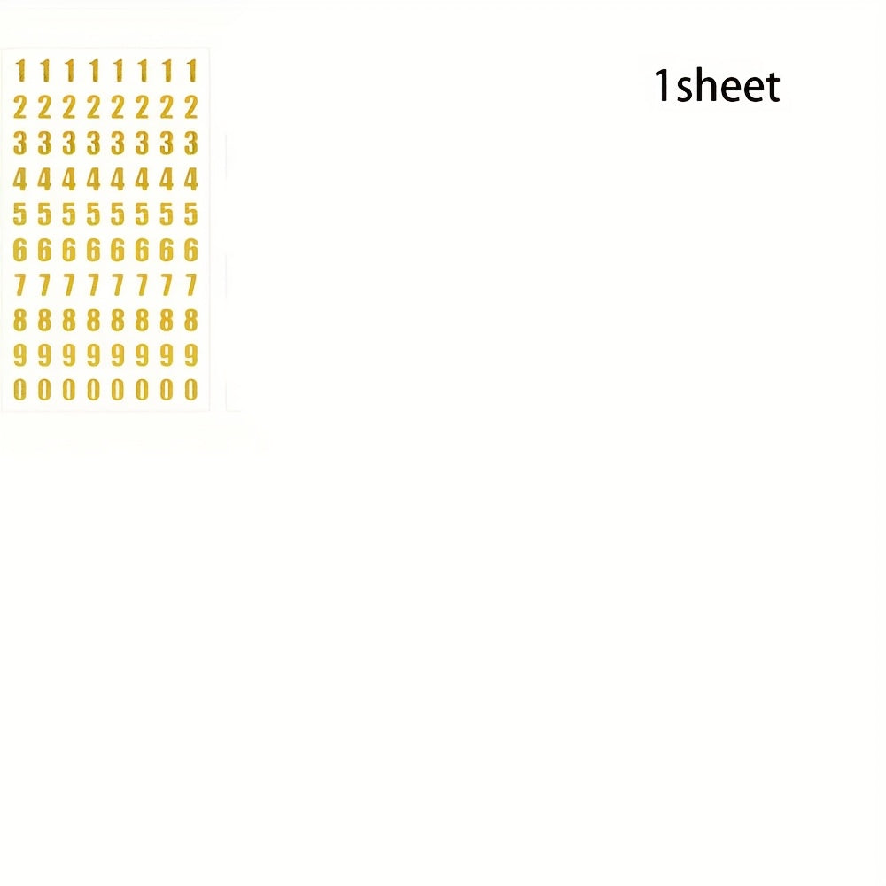 8 Sheets Golden Small Number Stickers 0-9 Self Adhesive for Graduation Cap DIY