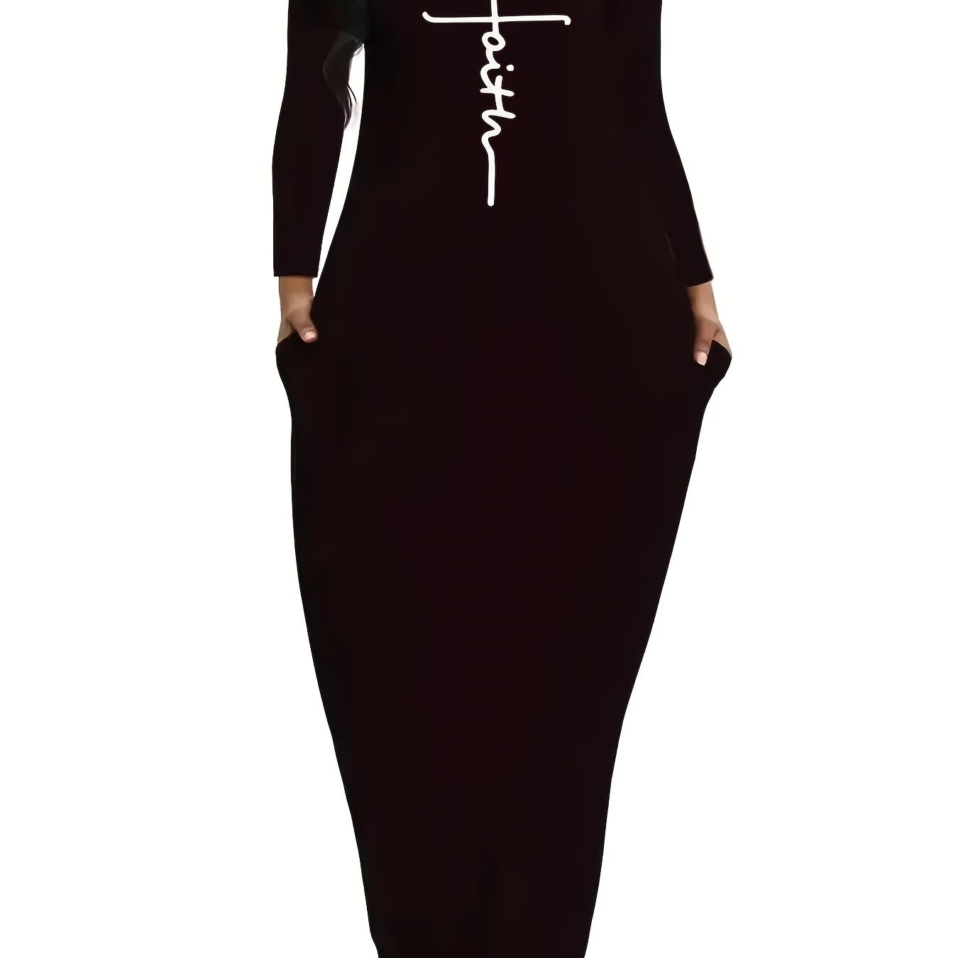  Casual Dress Women's Plus Letter Print Maxi Dress