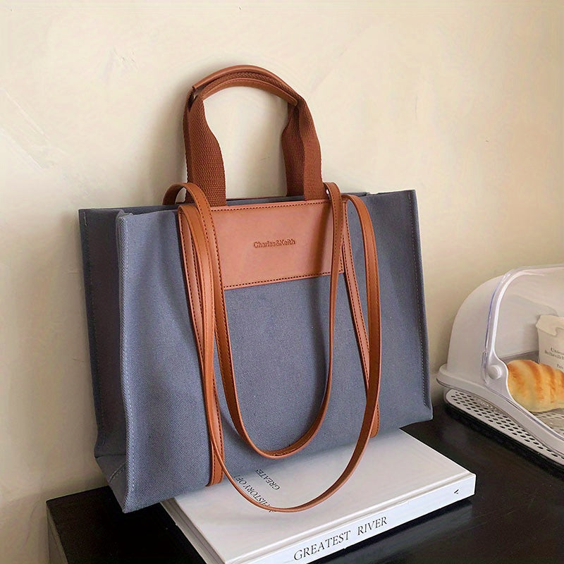 Large Capacity Canvas Tote Bag Lightweight Shoulder Bag