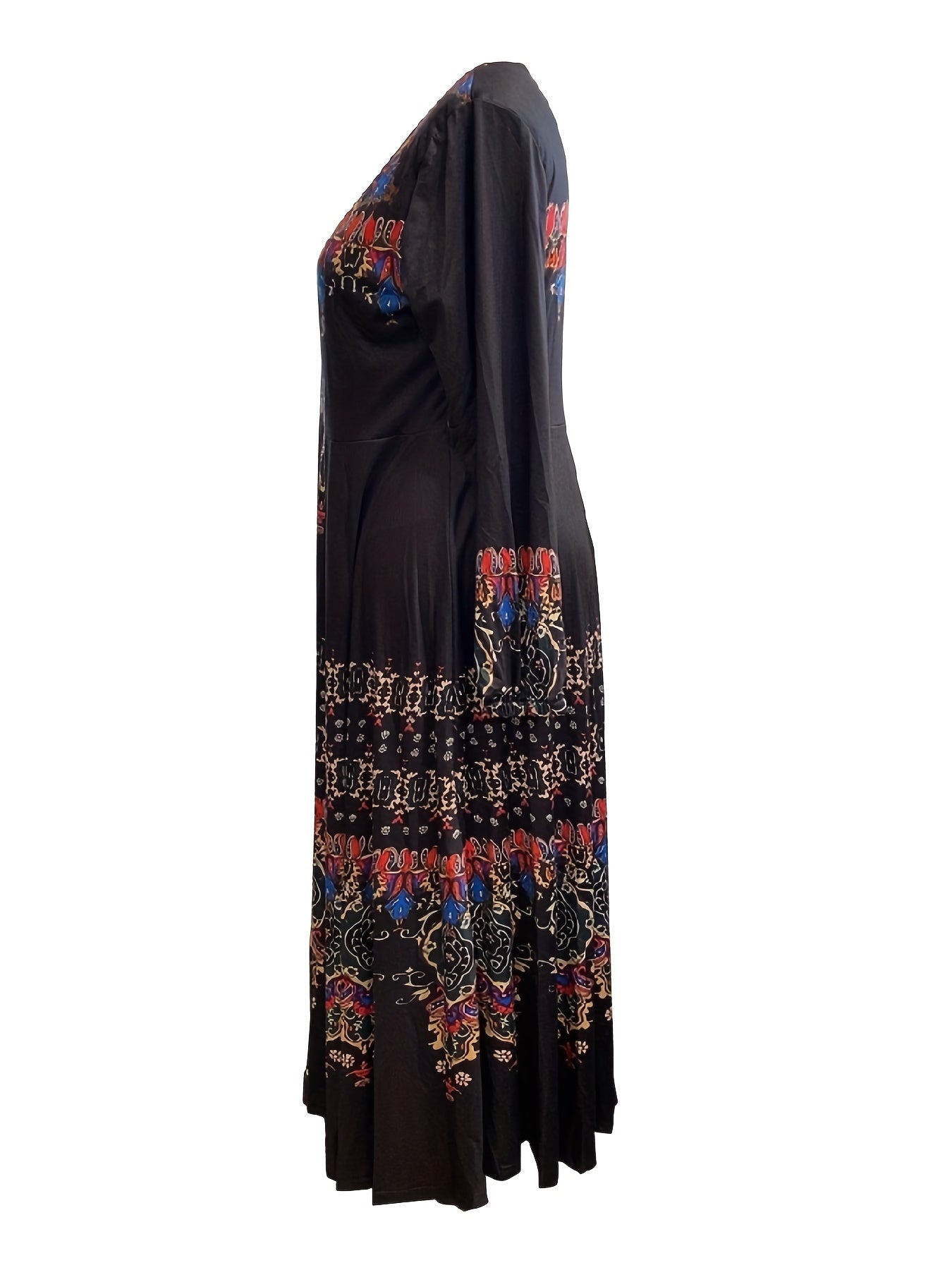  Boho Dress Women's Plus Floral Print Maxi Dress