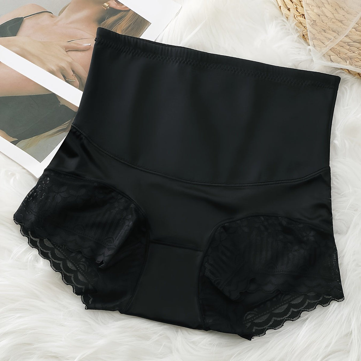 Lace Stitching Tummy Control Panties Women's Shapewear