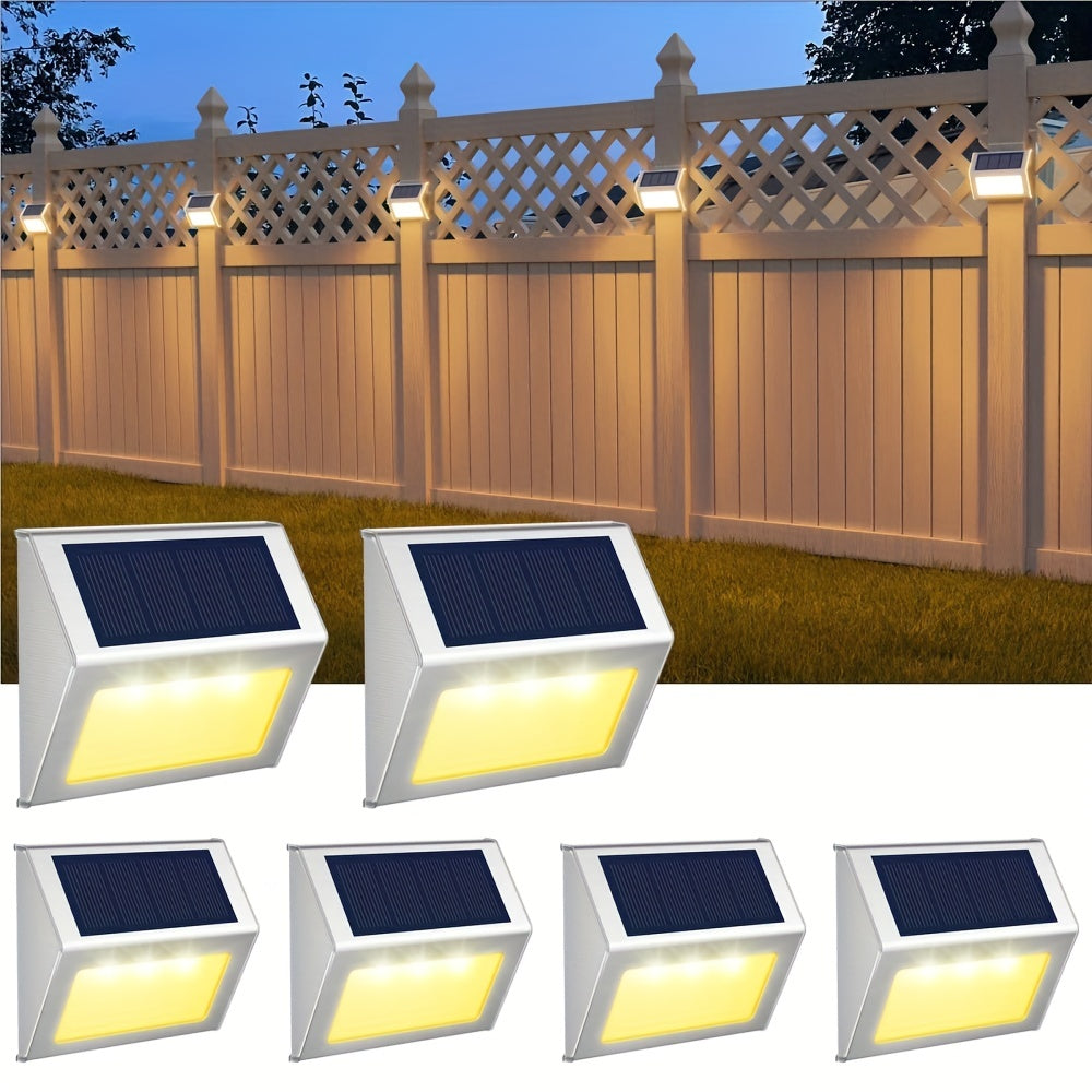 6pcs Solar Deck Lights Waterproof Garden Outdoor Lights