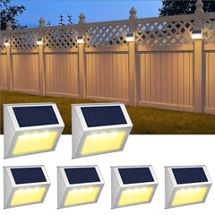 6pcs Solar Deck Lights Waterproof Garden Outdoor Lights