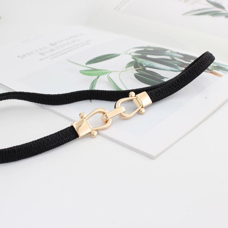 Vintage Elastic Stretchy Thin Belt Waist Cinch Belt
