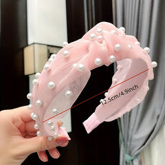 Pearl Lace Hairband Knot Headband Women