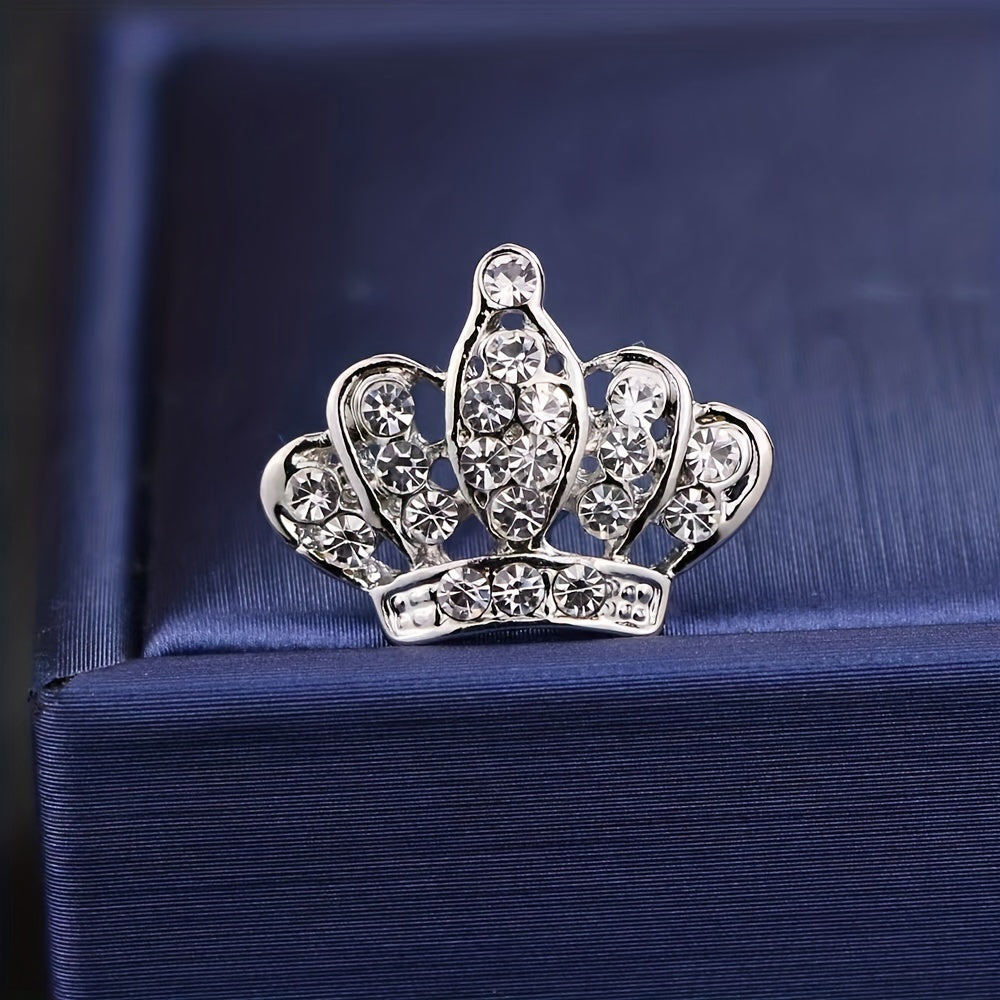 Fashionable Diamond Horse Needle Crown Brooch for Men's Suits Shirts