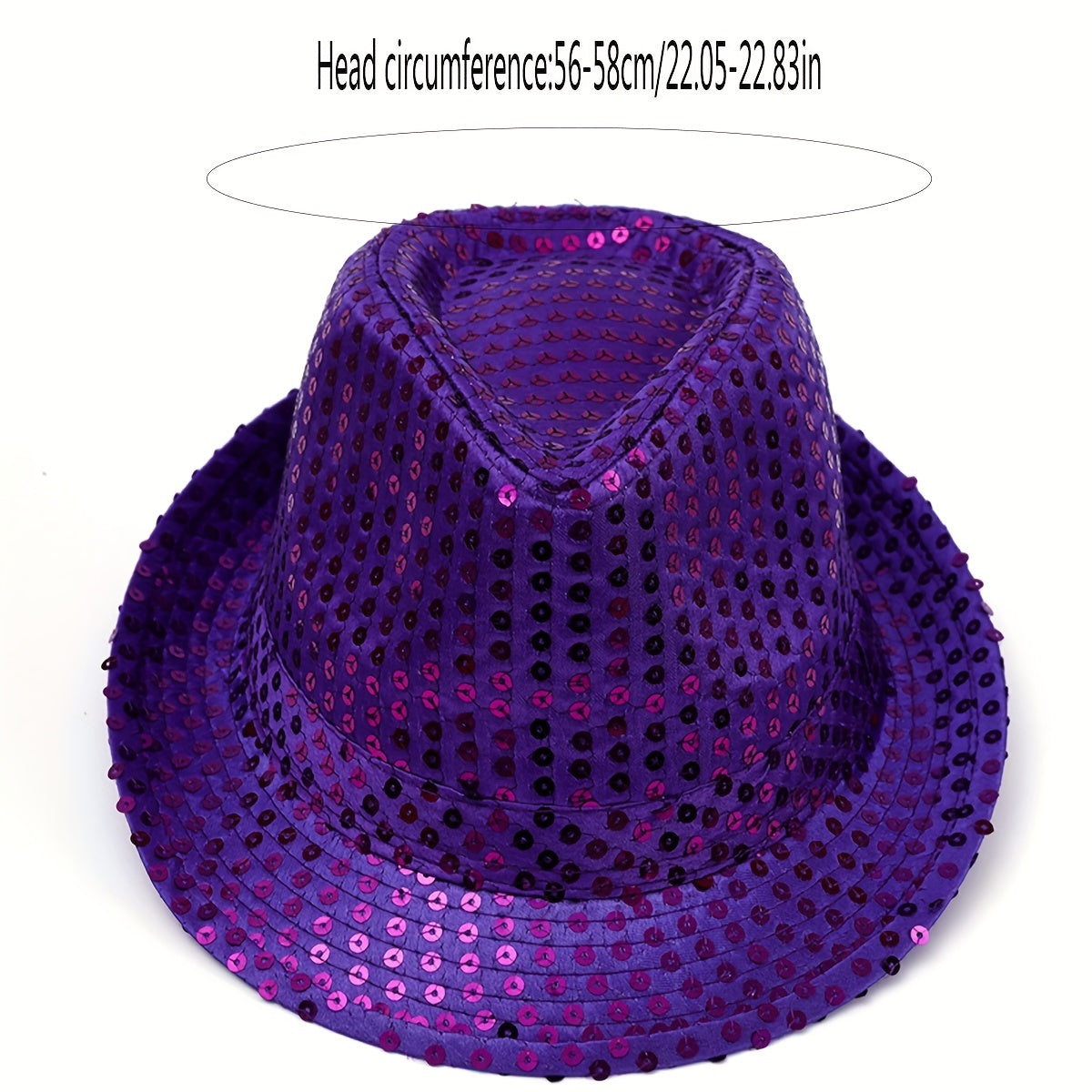 Mens Wide Brim Fedora Hat Sequins