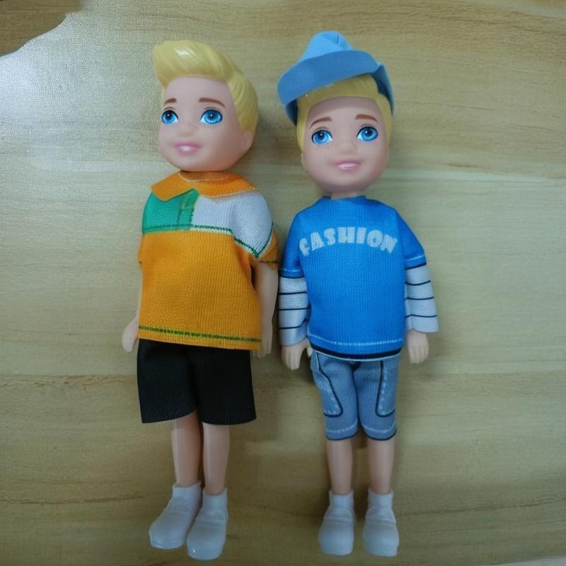2pcs Mini Dolls with Matching Clothes Ideal for Dollhouse Perfect Birthday Gift