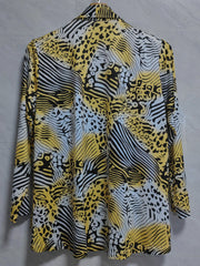 Leopard Print Open Front Cardigan