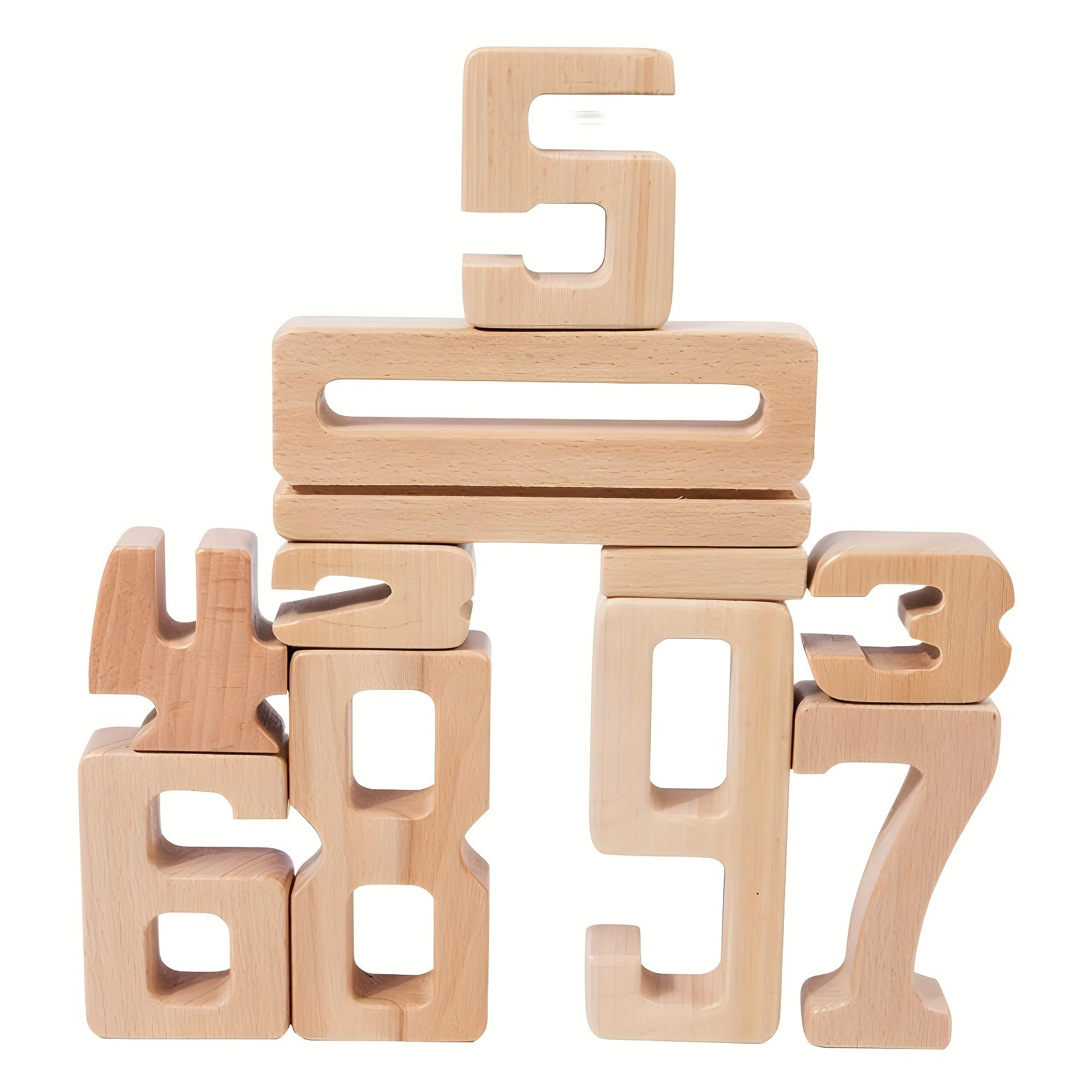Wood Number Blocks 1-10 Math Learning Toy - Holiday Gift